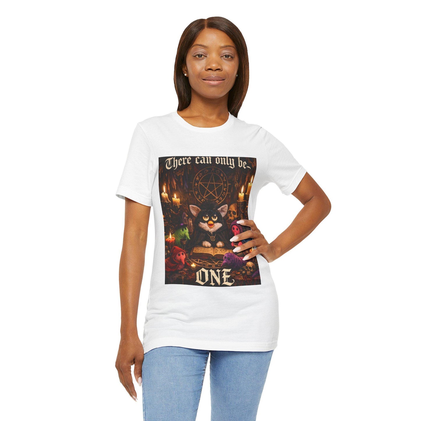 Occult Black Cat with Candles Tee | Witchy Cat Shirt