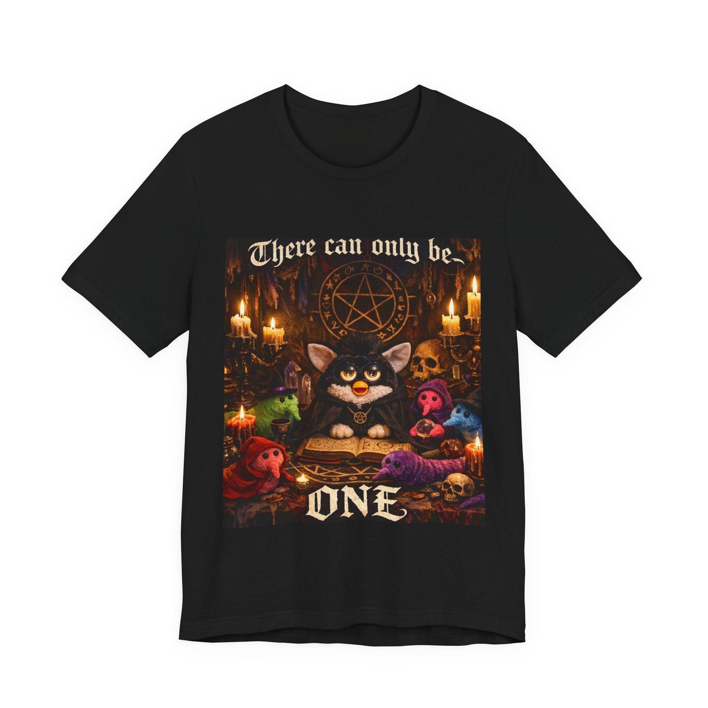 Occult Black Cat with Candles Tee | Witchy Cat Shirt