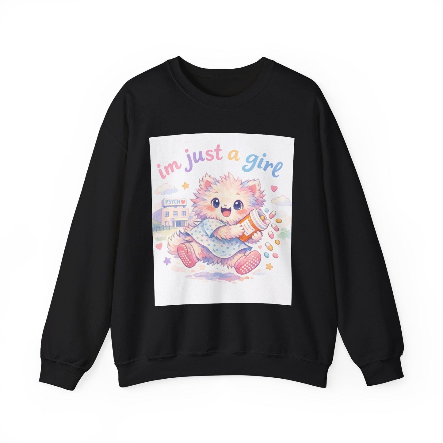Pastel Kitten Crewneck Sweatshirt | "I'm Just a Girl" Design