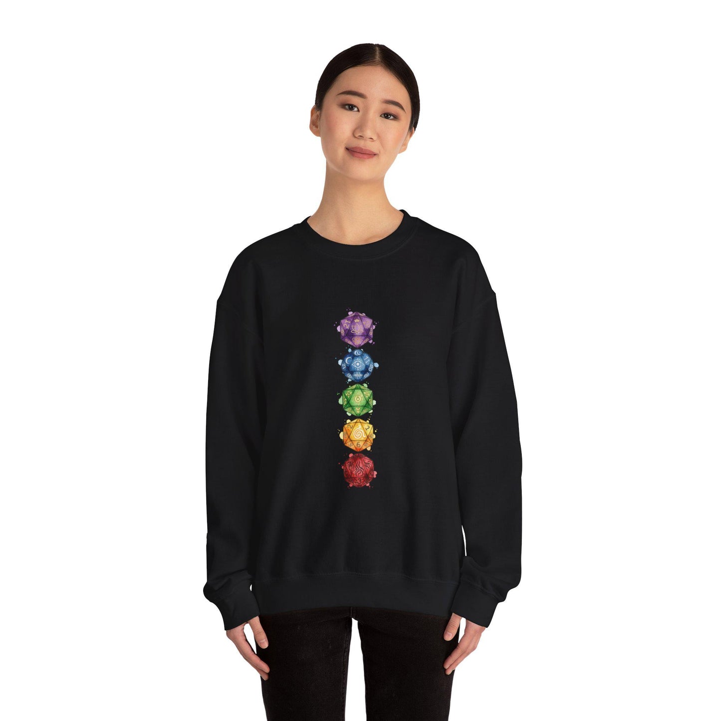 Rainbow Gemstones Crewneck Sweatshirt | Witchy Medieval Fantasy, Nerdcore