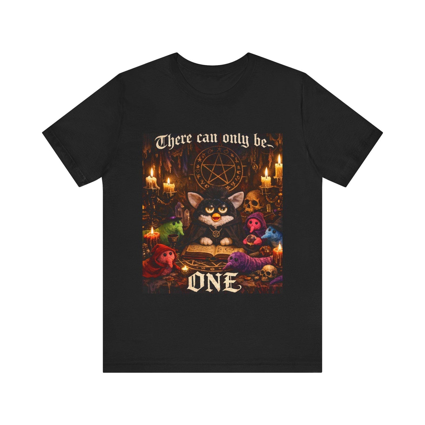 Occult Black Cat with Candles Tee | Witchy Cat Shirt