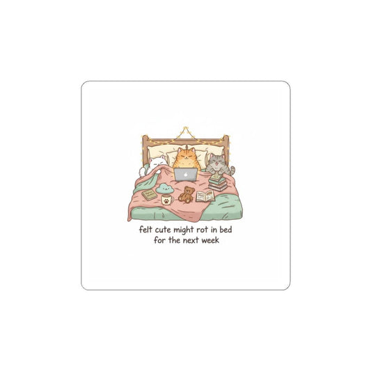 Bed Rot Nap Club Sticker | Cozy Cat Laptop Humor