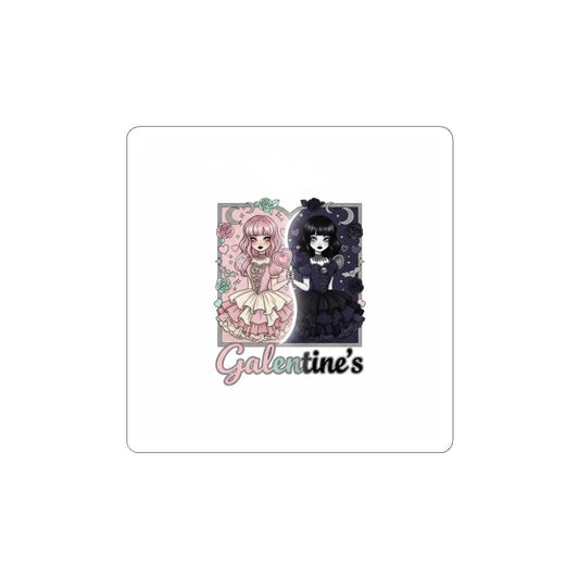 Galentines Illustration Kiss-Cut Stickers | Pink and Gothic Duo