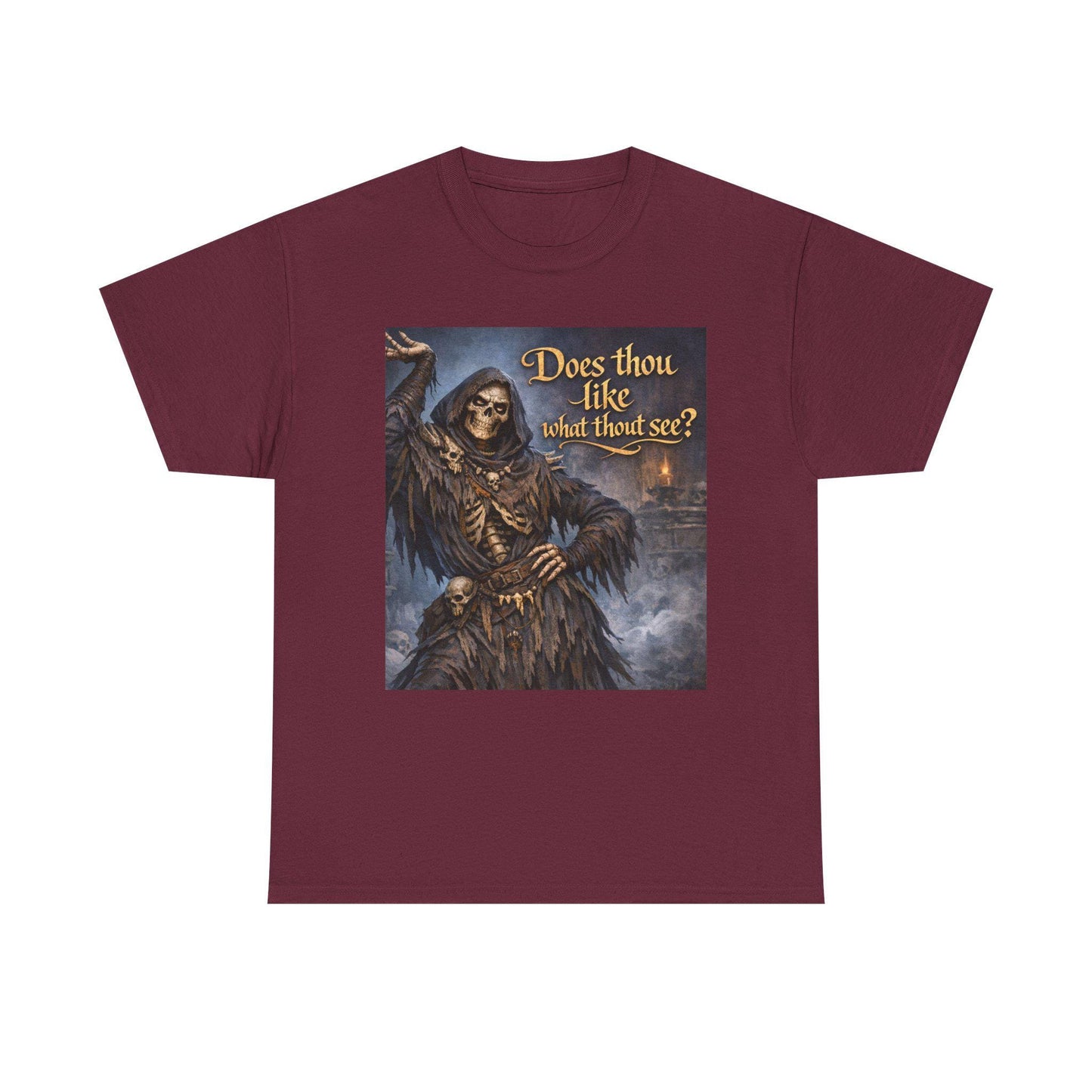Grim Reaper Illustration Tee | Does thou like what thou see? Shirt, Gothic Skull
