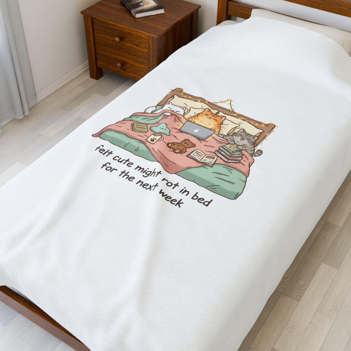 Sleepy Pets Plush Blanket | Bed Rot Humor, Restful Vibes