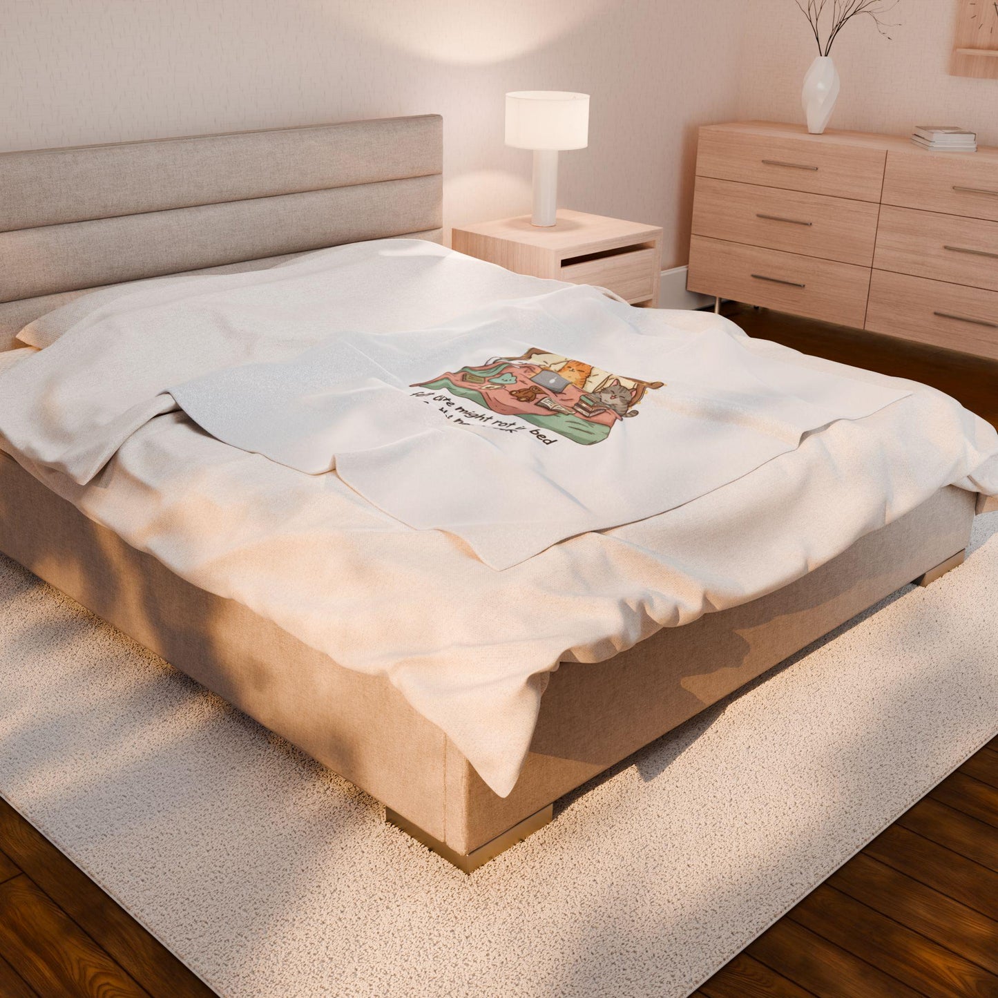 Sleepy Pets Plush Blanket | Bed Rot Humor, Restful Vibes