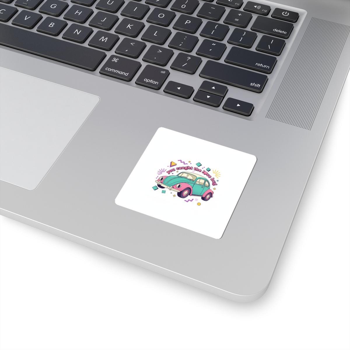 Retro Cartoon Beetle Sticker | Vintage Car Illustration, Racing Flames
