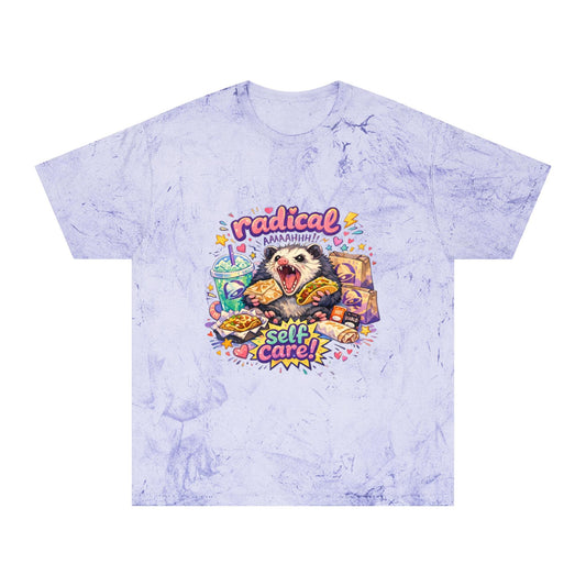Radical Self Care possum T-Shirt | Tie Dye Relaxation Illustration