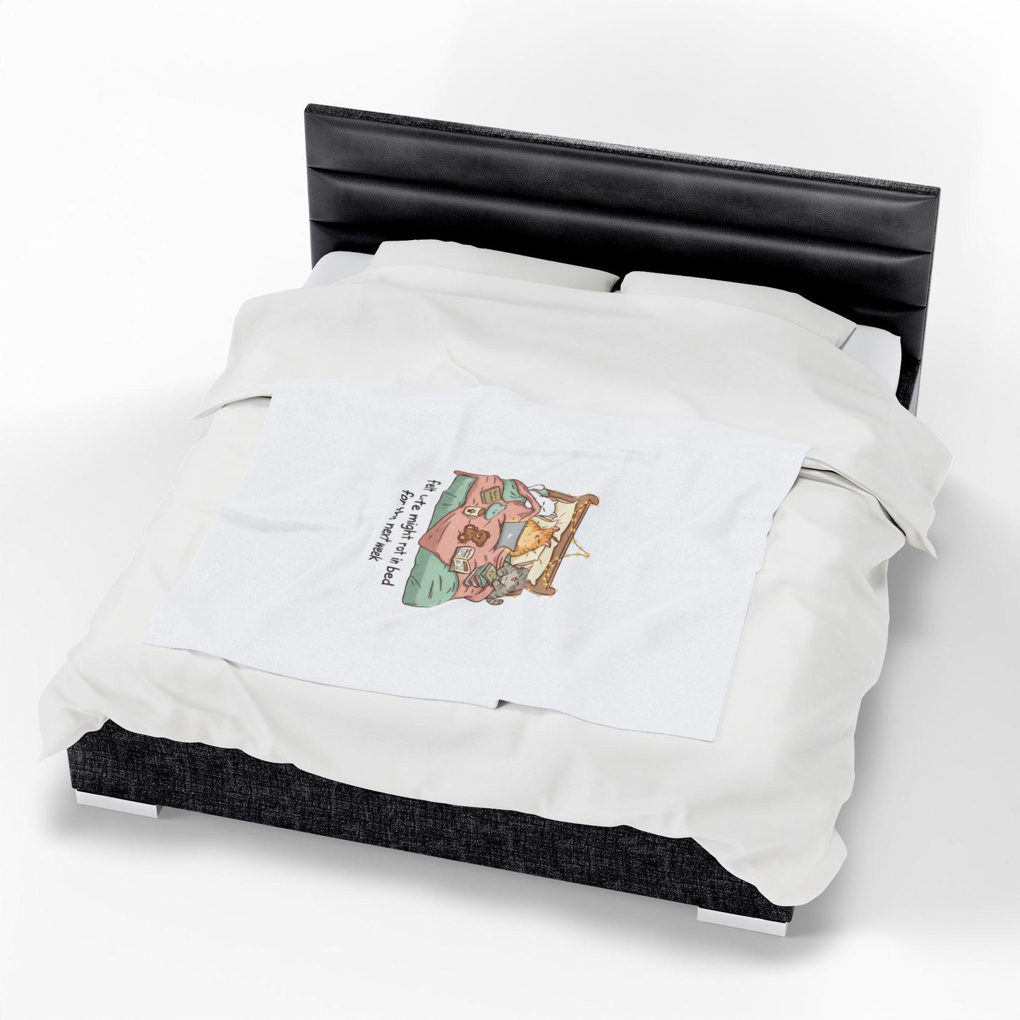 Sleepy Pets Plush Blanket | Bed Rot Humor, Restful Vibes