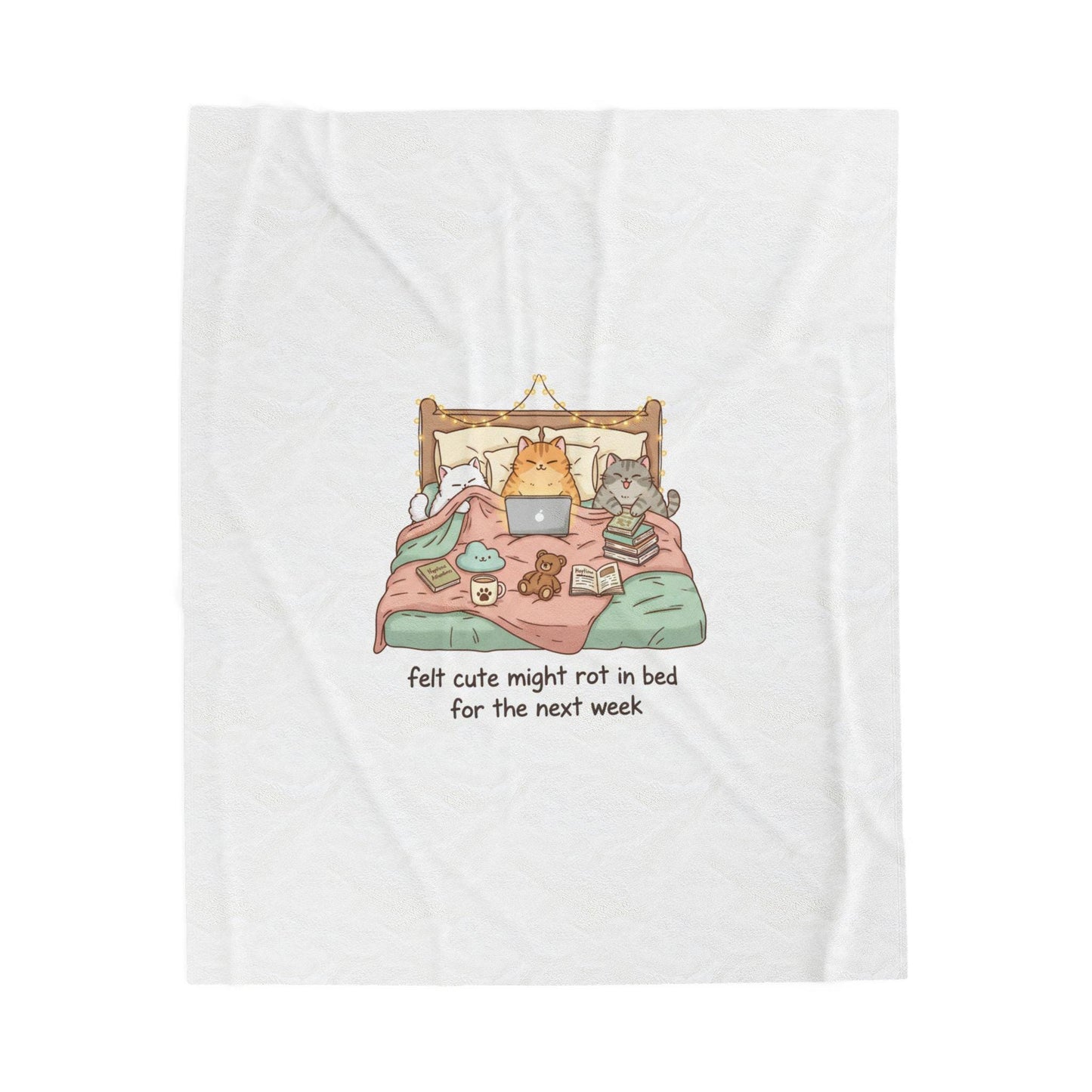 Sleepy Pets Plush Blanket | Bed Rot Humor, Restful Vibes