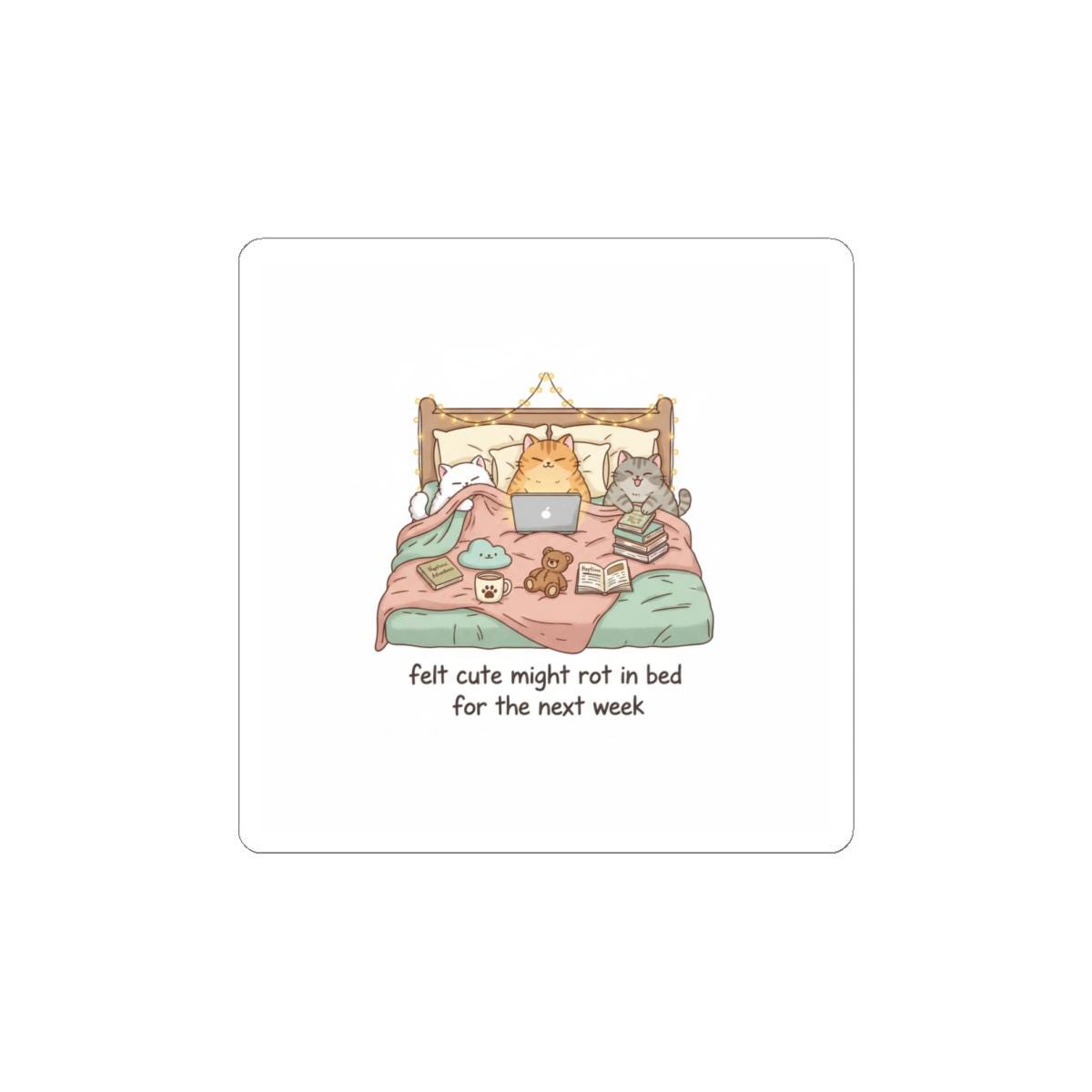 Bed Rot Nap Club Sticker | Cozy Cat Laptop Humor