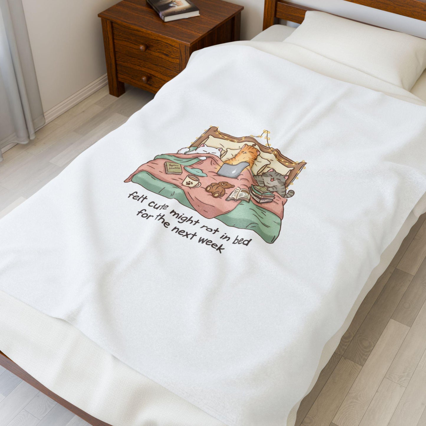 Sleepy Pets Plush Blanket | Bed Rot Humor, Restful Vibes