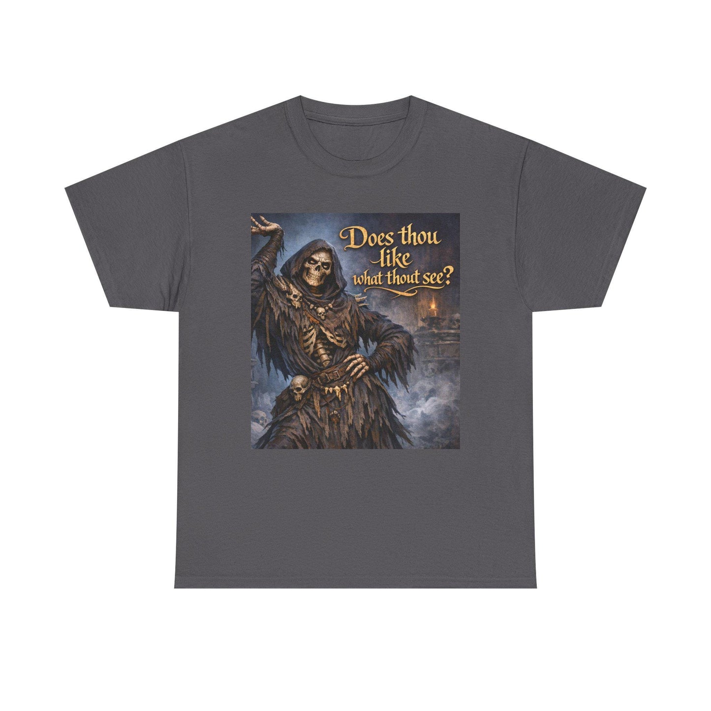 Grim Reaper Illustration Tee | Does thou like what thou see? Shirt, Gothic Skull