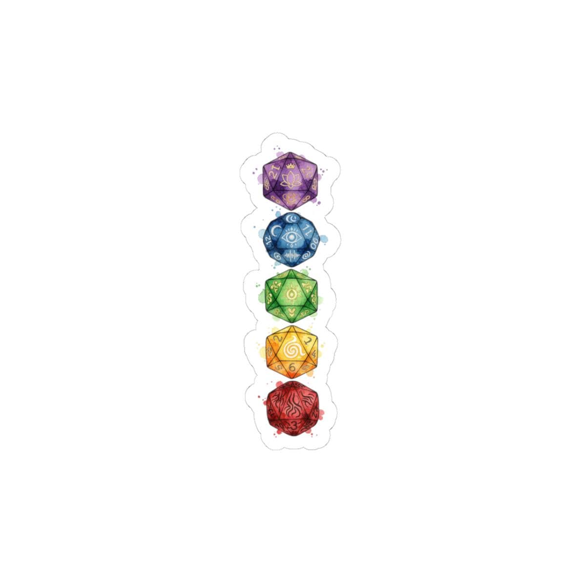 Chakra Crest Line Sticker | Witchy Medieval Fantasy, Mystic Symbols Kiss-Cut Sticker