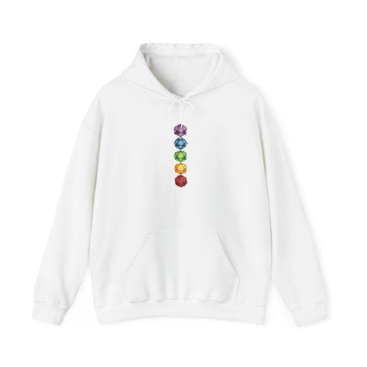 Chakra Gems Vertical Hoodie | Witchy Medieval Fantasy, Olde Style Quote