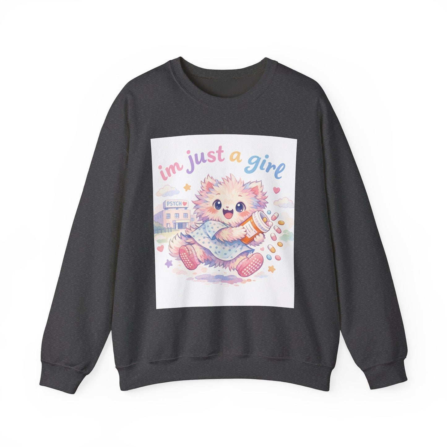 Pastel Kitten Crewneck Sweatshirt | "I'm Just a Girl" Design