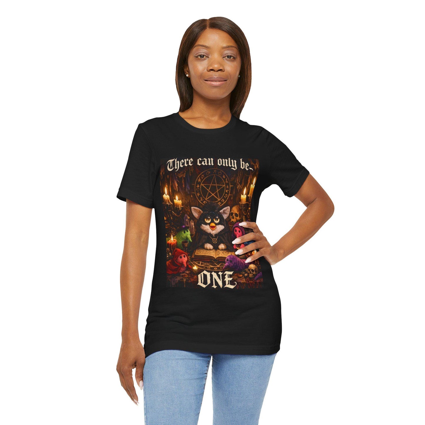 Occult Black Cat with Candles Tee | Witchy Cat Shirt