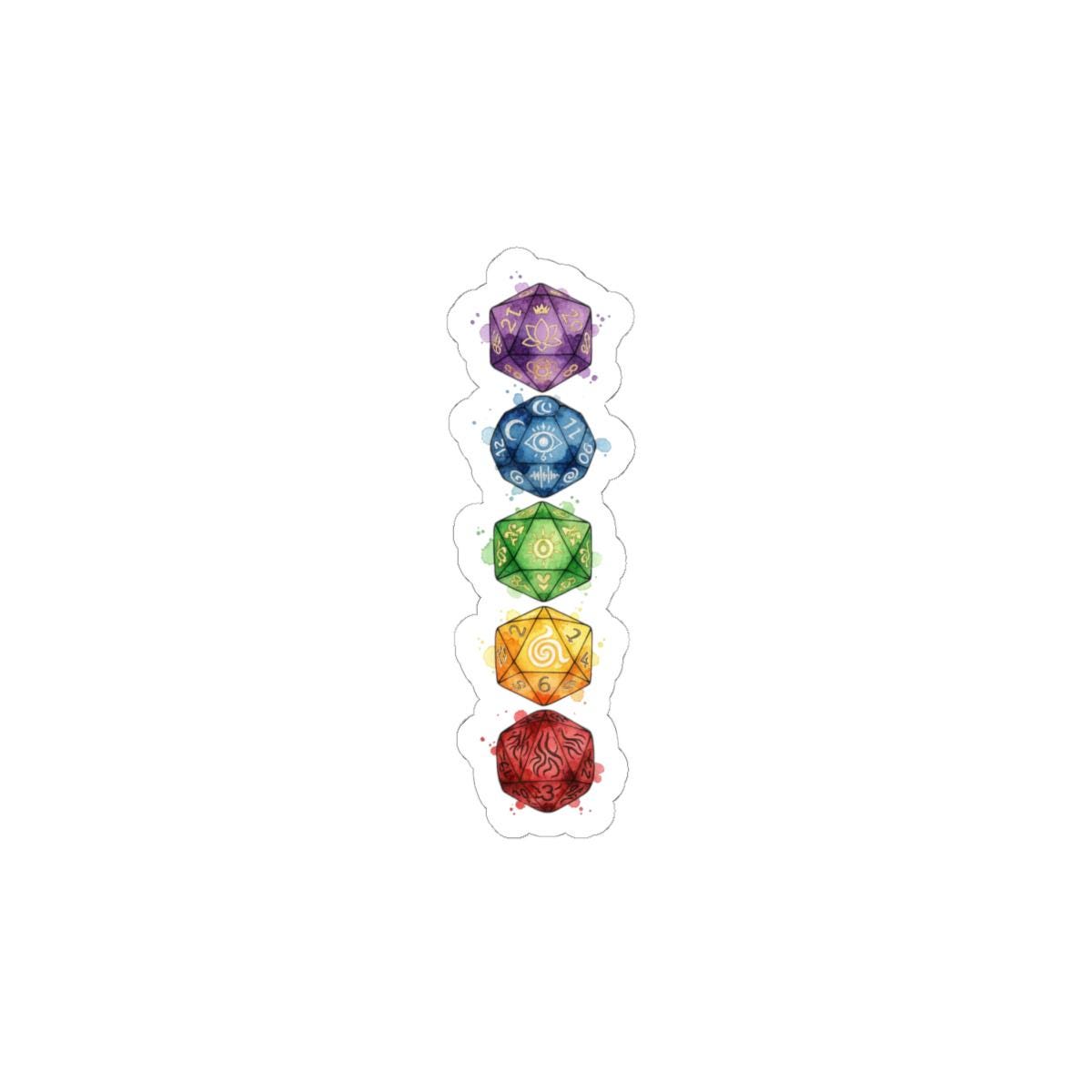 Chakra Crest Line Sticker | Witchy Medieval Fantasy, Mystic Symbols Kiss-Cut Sticker