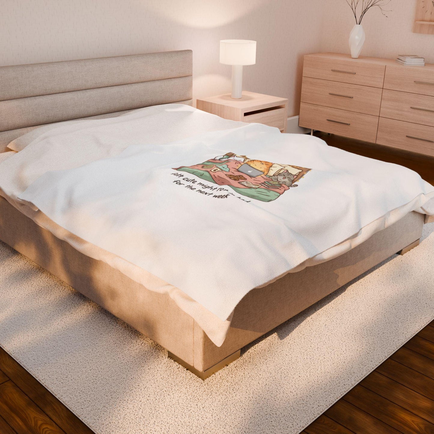 Sleepy Pets Plush Blanket | Bed Rot Humor, Restful Vibes