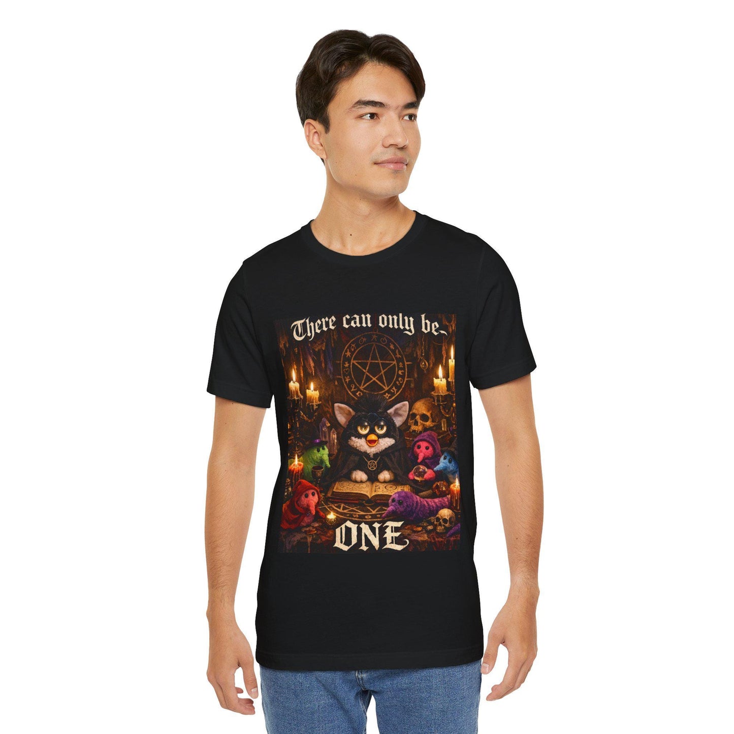 Occult Black Cat with Candles Tee | Witchy Cat Shirt