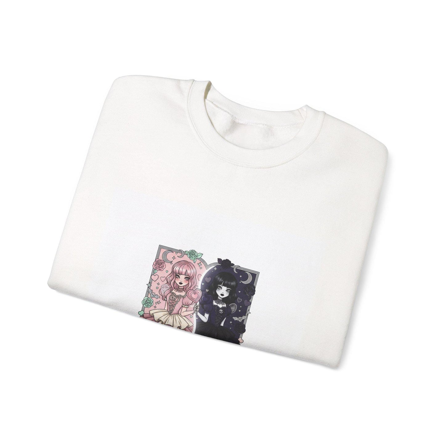 Galentine's Cat Duo Sweatshirt | Floral Pink & Black Kitty Design
