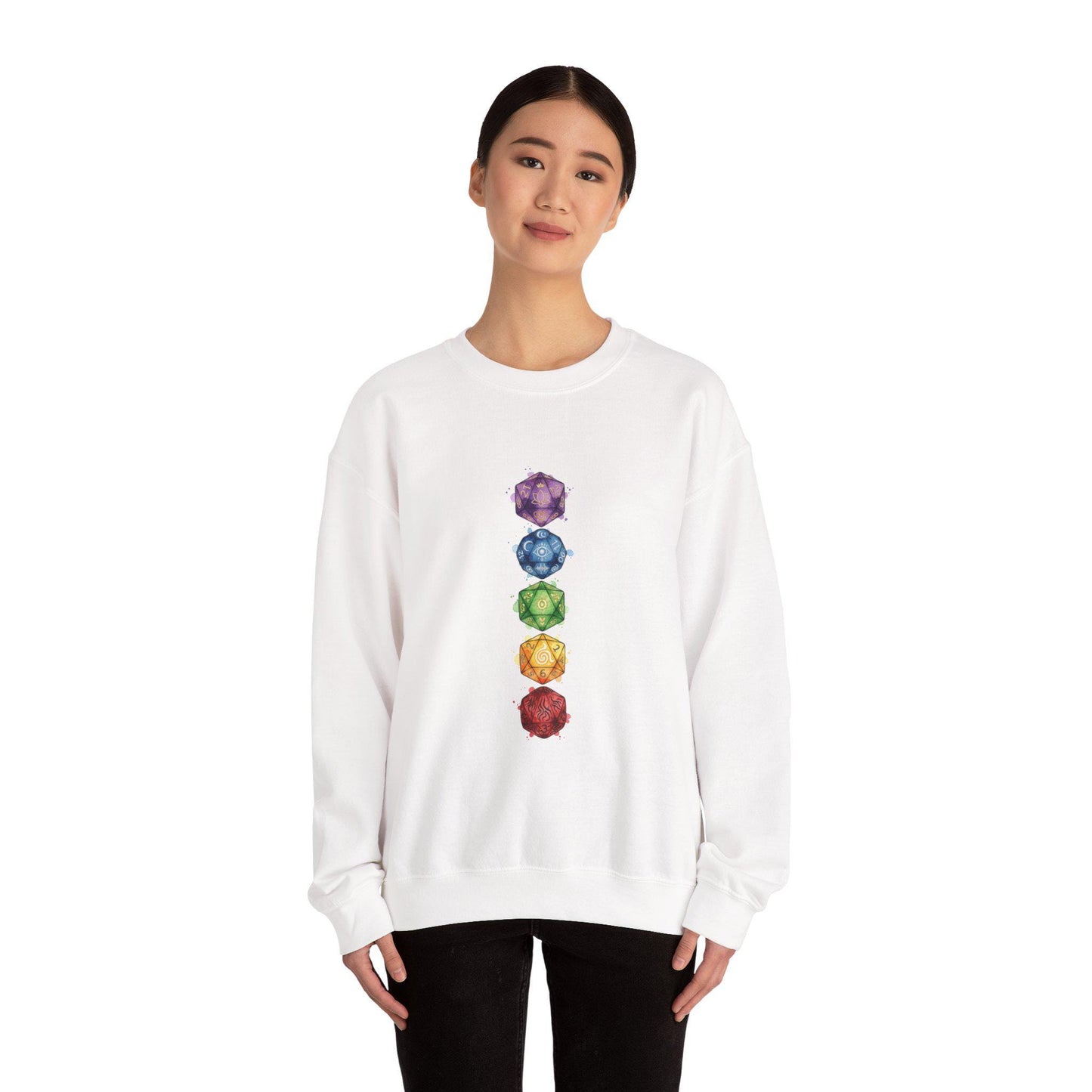 Rainbow Gemstones Crewneck Sweatshirt | Witchy Medieval Fantasy, Nerdcore
