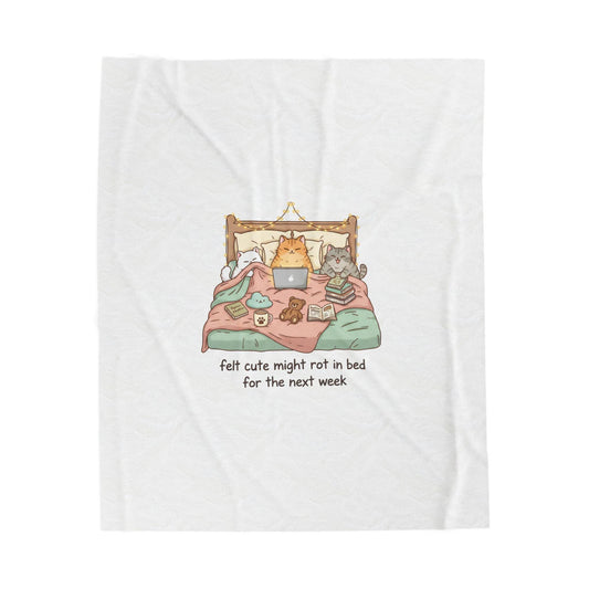 Sleepy Pets Plush Blanket | Bed Rot Humor, Restful Vibes