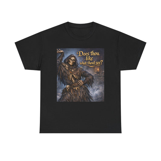 Grim Reaper Illustration Tee | Does thou like what thou see? Shirt, Gothic Skull