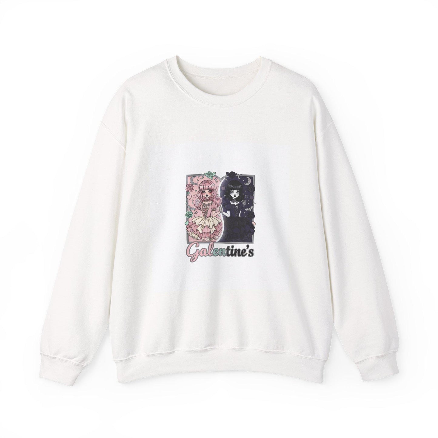 Galentine's Cat Duo Sweatshirt | Floral Pink & Black Kitty Design