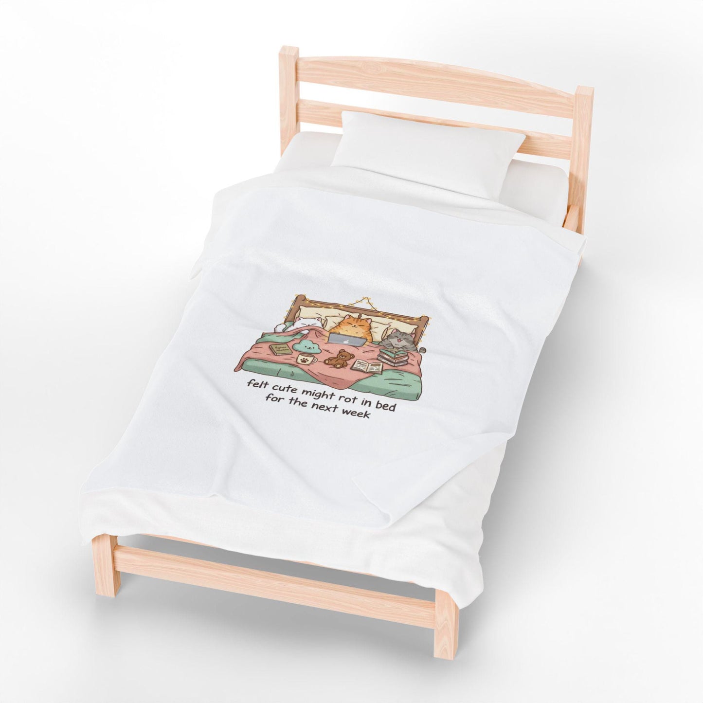 Sleepy Pets Plush Blanket | Bed Rot Humor, Restful Vibes